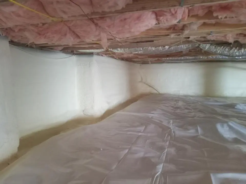 Crawl space encapsulation with closed-cell spray foam for Roof Waterproofing in Windsor